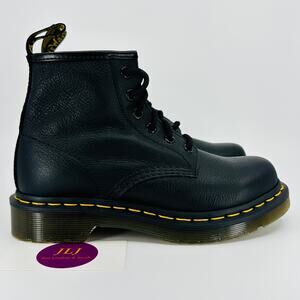 Dr. Martens Women's 101 Black Ambassador Tumbled Leather Ankle Boots Size 5